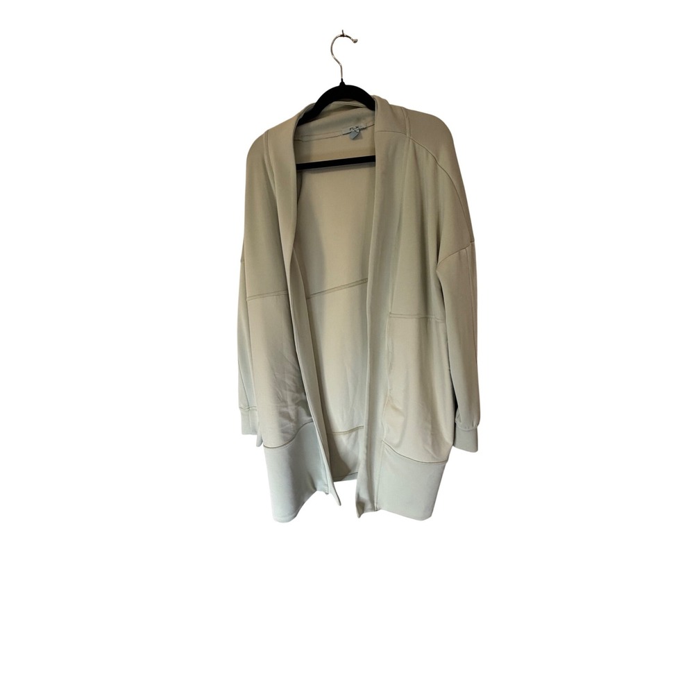 FLX Womens XL Sage Green Open Front‎ Cardigan Jacket Athleisure Zip Pockets